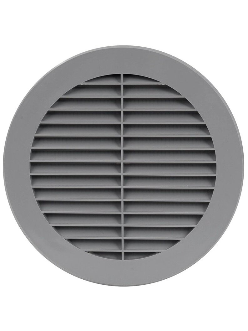 Plast. ventiliacijos grotelės EUROPLAST VR150P, D150, pilkos