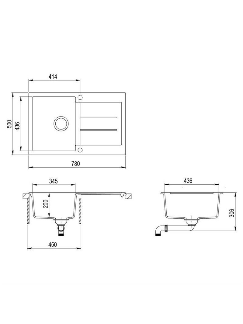 Plautuvė Aquasanita Tesa SQT101-202AW, 78x50x20 cm 1 Plautuvė Aquasanita Tesa SQT101-202AW, 78x50x20 cm 1
