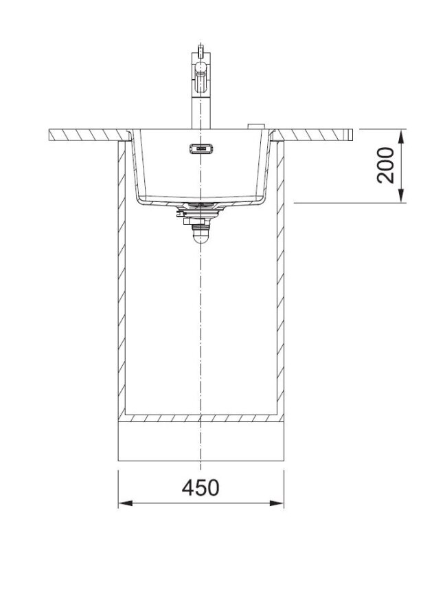 Po stalviršiu montuojama granitinė plautuvė Franke Maris, MRG 110-37, Juoda matinė, juodas ekscentrinis ventilis 3