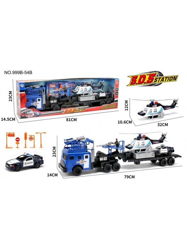 Policijos mašina S.O.S station 999B-54B, mėlyna/balta/juoda 2 Policijos mašina S.O.S station 999B-54B, mėlyna/balta/juoda 2