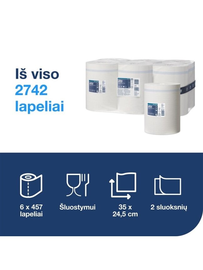 Popierinis rankšluostis Tork Plus Advanced, 2 sl., M2 1