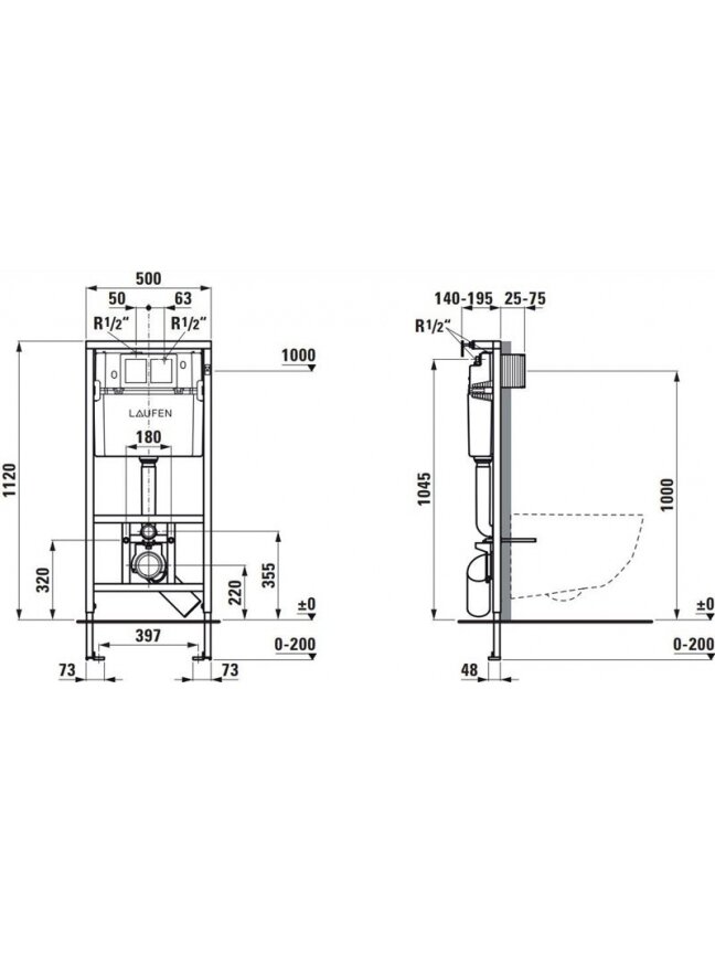 Potinkinis unitazo rėmas unitazams Laufen Lis H8946600000001 1 Potinkinis unitazo rėmas unitazams Laufen Lis H8946600000001 1