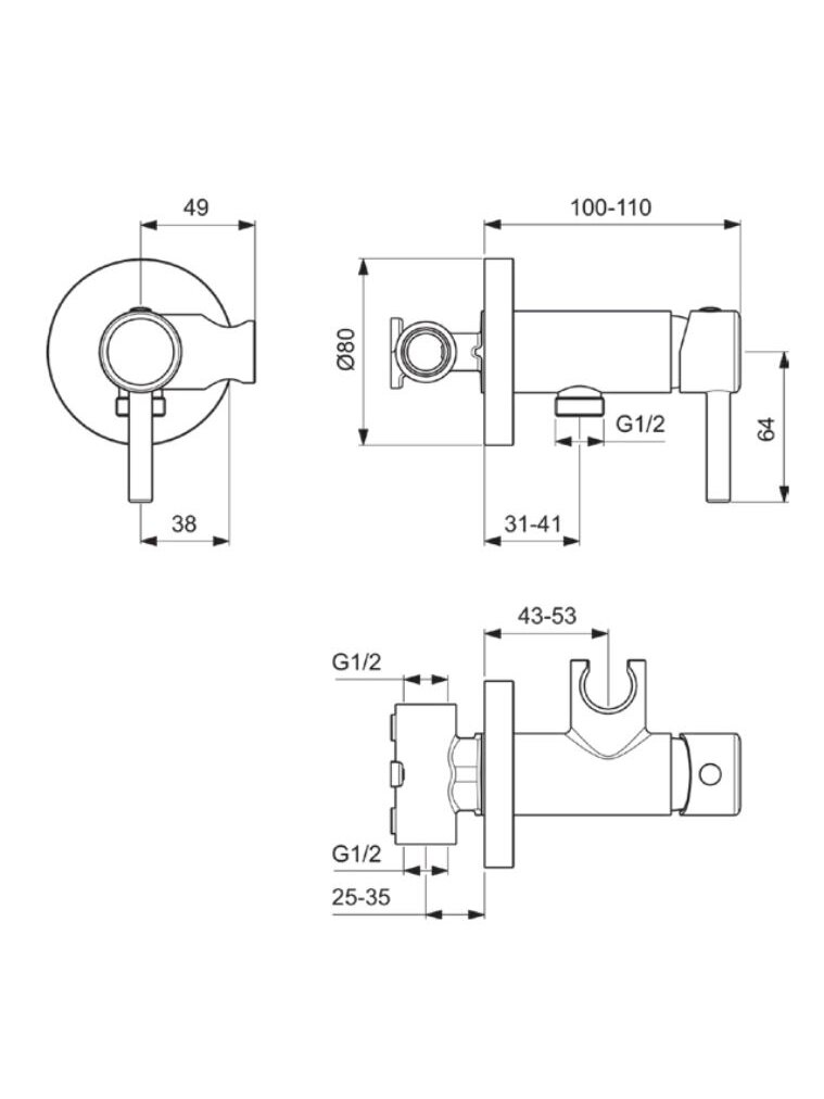 Potinkinis bidetės maišytuvas Ideal Standard, Concept100 2 Potinkinis bidetės maišytuvas Ideal Standard, Concept100 2