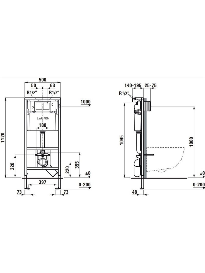 Potinkinis unitazo rėmas unitazams Laufen Lis H8946600000001 1 Potinkinis unitazo rėmas unitazams Laufen Lis H8946600000001 1