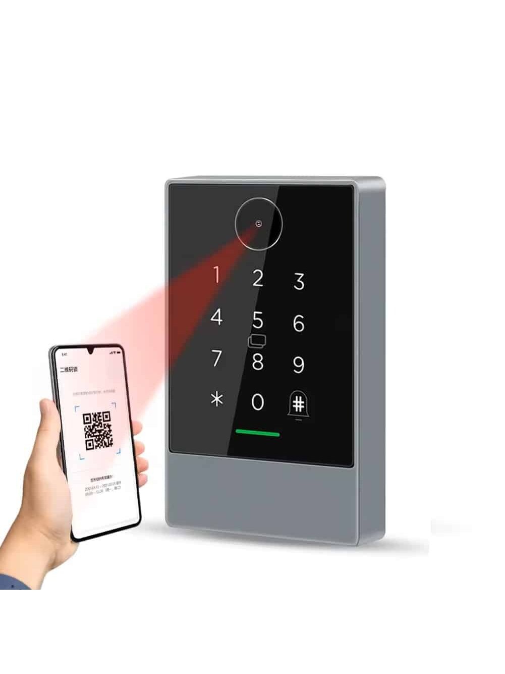 Praėjimo kontrolės klaviatūra TTLock KV3 su QR kodo skaitytuvu