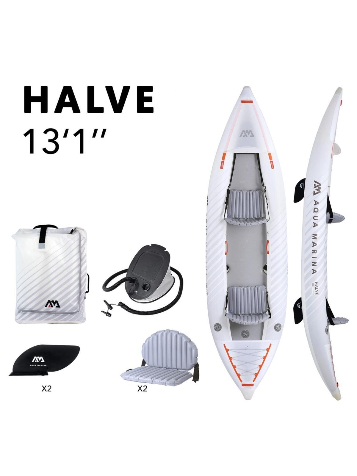 Dvivietis pripučiamas kajakas su irklu Aqua Marina Halve 398x98 cm HA-398 Dvivietis pripučiamas kajakas su irklu Aqua Marina Halve 398x98 cm HA-398