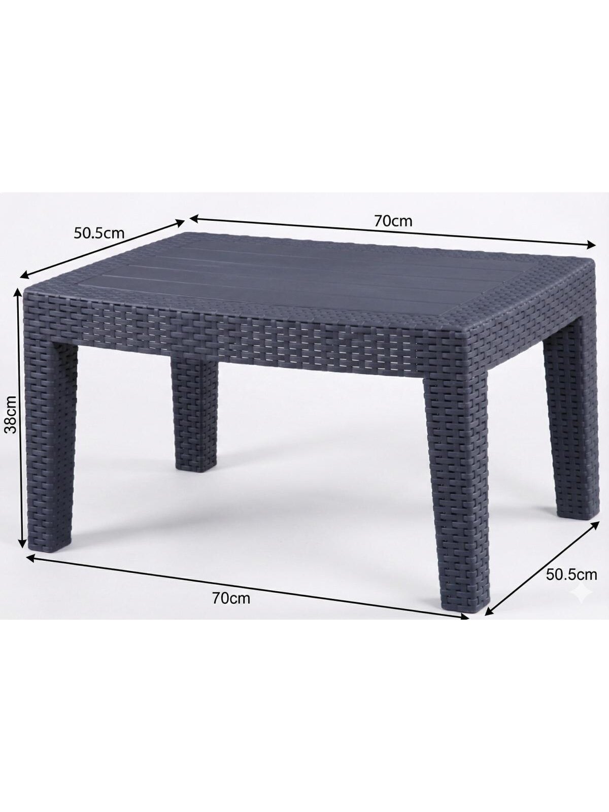Rotango baldų komplektas: sofa, 2 foteliai, stalas 3