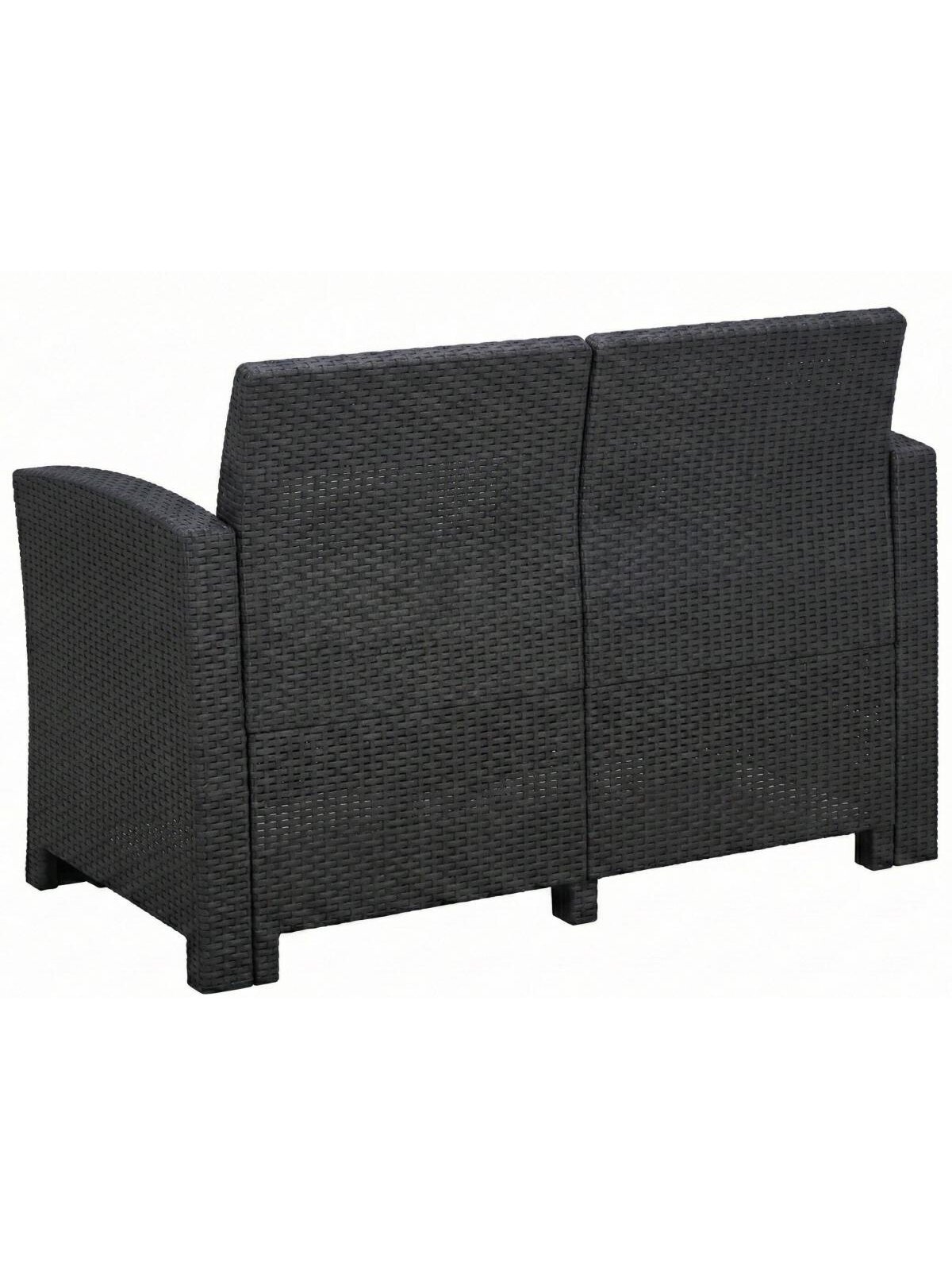 Dvivietė rotango sodo sofa 120 cm, pilka 2