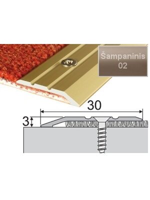 Profilis Effector A01, su nuolydžiu | šampaninis 270 cm 30x3 mm