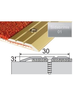 Profilis Effector A01, su nuolydžiu | sidabrinis 270 cm 30x3 mm Profilis Effector A01, su nuolydžiu | sidabrinis 270 cm 30x3 mm