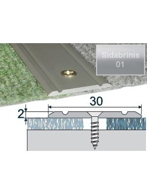Profilis Effector A02 sujungimo | sidabrinis 270 cm 30x2 mm Profilis Effector A02 sujungimo | sidabrinis 270 cm 30x2 mm