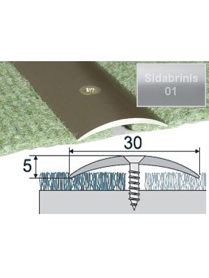 Profilis Effector A03 sujungimo | sidabrinis 180 cm 30x5 mm