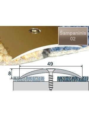 Profilis Effector A04 sujungimo | šampaninis 180 cm 49x8 mm Profilis Effector A04 sujungimo | šampaninis 180 cm 49x8 mm