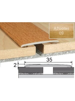 Profilis Effector A08 sujungimo, klijuojamas | ąžuolas 93 cm 35x2 mm