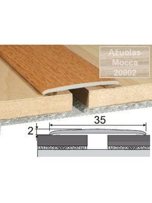 Profilis Effector A08 sujungimo, klijuojamas | ąžuolas Mocca 180 cm 35x2 mm