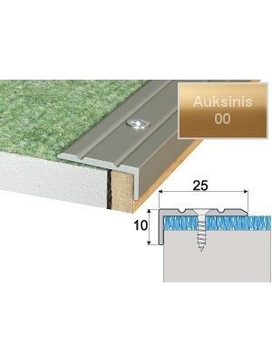Profilis Effector A31 laiptams | auksinis 120 cm 25x10 mm
