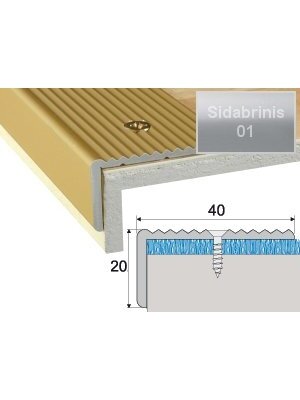 Profilis Effector A33 laiptams | sidabrinis 270 cm 40x20 mm Profilis Effector A33 laiptams | sidabrinis 270 cm 40x20 mm
