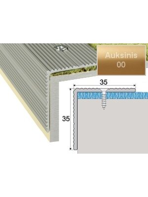 Profilis Effector A34 laiptams | auksinis 270 cm 35x35 mm