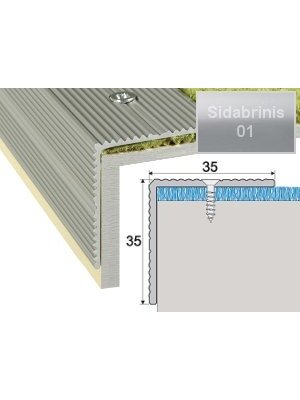 Profilis Effector A34 laiptams | sidabrinis 270 cm 35x35 mm