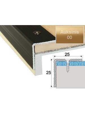 Profilis Effector A40 laiptams | auksinis 180 cm 25x25 mm Profilis Effector A40 laiptams | auksinis 180 cm 25x25 mm