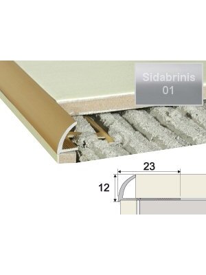 Profilis Effector A53 užbaigimo | A53 sidabrinis 250 cm 23x12 mm Profilis Effector A53 užbaigimo | A53 sidabrinis 250 cm 23x12 mm