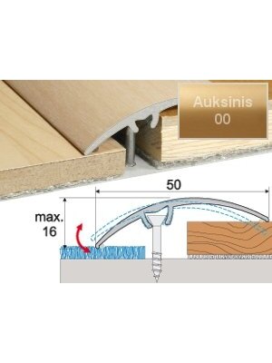 Profilis Effector A65 sujungimo | auksinis 93 cm 50x16 mm Profilis Effector A65 sujungimo | auksinis 93 cm 50x16 mm