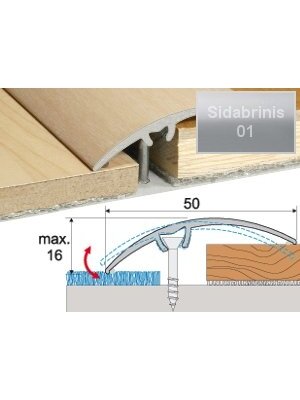 Profilis Effector A65 sujungimo | sidabrinis 93 cm 50x16 mm