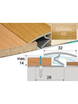 Profilis Effector A69 sujungimo | ąžuolas 90 cm