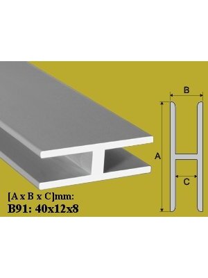 Profilis Effector H B91 aliuminis 40x12 mm | 200 cm Profilis Effector H B91 aliuminis 40x12 mm | 200 cm