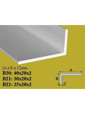 Profilis Effector, kampinis | B21 aliuminis 30x20 mm 200 cm Profilis Effector, kampinis | B21 aliuminis 30x20 mm 200 cm