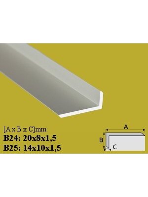 Profilis Effector, kampinis | B24 aliuminis 20x8 mm 200 cm Profilis Effector, kampinis | B24 aliuminis 20x8 mm 200 cm