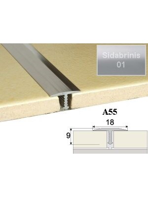 Profilis Effector, sujungimo | A55 sidabrinis 200 cm 18x9 mm Profilis Effector, sujungimo | A55 sidabrinis 200 cm 18x9 mm