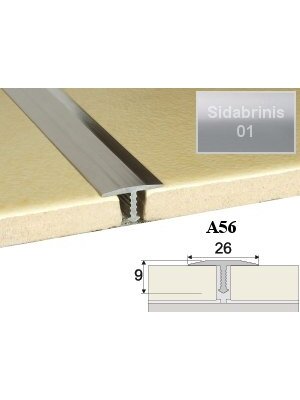 Profilis Effector, sujungimo | A56 sidabrinis 250 cm 26x9 mm Profilis Effector, sujungimo | A56 sidabrinis 250 cm 26x9 mm