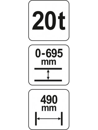 Presas hidraulinis 20t 0-695mm Yato 3