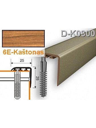 Profilis laiptams PVC Myck, 25 x 25 mm | kaštonas, 2 m