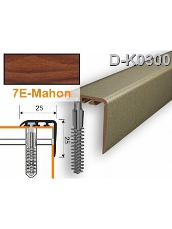 Profilis laiptams PVC Myck, 25 x 25 mm | mahon, 2 m Profilis laiptams PVC Myck, 25 x 25 mm | mahon, 2 m
