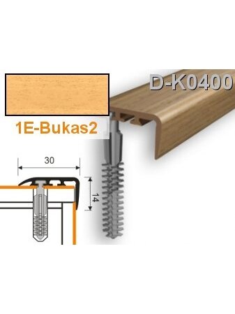 Profilis laiptams PVC Myck, 30 x 14 mm | bukas2, 2 m