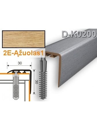 Profilis laiptams PVC Myck, 30 x 30 mm | ąžuolas1, 1 m