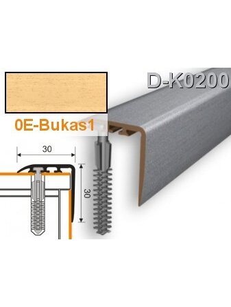 Profilis laiptams PVC Myck, 30 x 30 mm | bukas1, 1 m