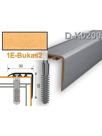 Profilis laiptams PVC Myck, 30 x 30 mm | bukas2, 2 m