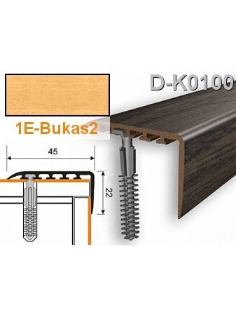 Profilis laiptams PVC Myck, 45 x 22 mm | bukas2, 2 m