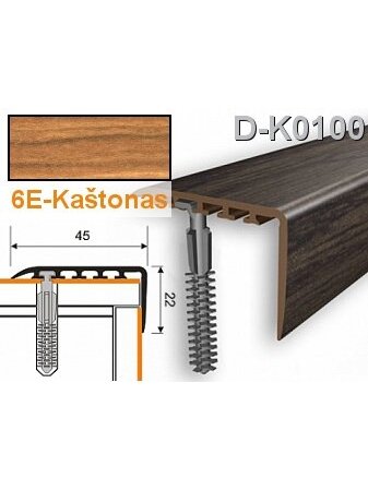 Profilis laiptams PVC Myck, 45 x 22 mm | kaštonas, 2 m Profilis laiptams PVC Myck, 45 x 22 mm | kaštonas, 2 m