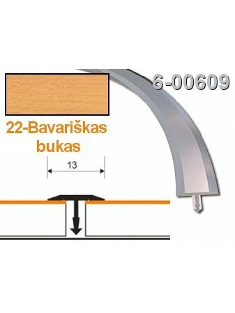 Profilis lankstomas ZicZac | 13 mm, alu-bavariškas bukas, 2.5 m Profilis lankstomas ZicZac | 13 mm, alu-bavariškas bukas, 2.5 m