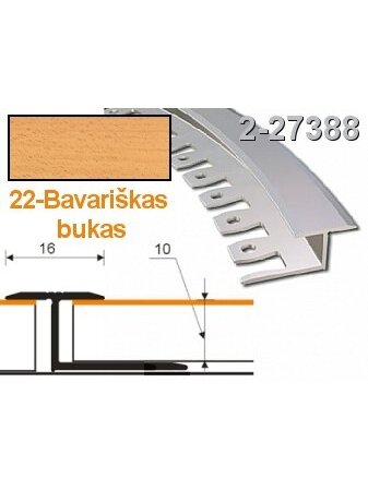Profilis lankstomas ZicZac, 16x10 mm, 2.5 m | alu-bavariškas bukas Profilis lankstomas ZicZac, 16x10 mm, 2.5 m | alu-bavariškas bukas
