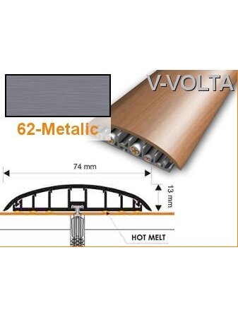 Profilis PVC Volt@, 74 mm, 2 m | metalic