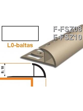 Profilis užbaigimo PVC Aspro, išorinis | 10 mm x 2.5 m, baltas Profilis užbaigimo PVC Aspro, išorinis | 10 mm x 2.5 m, baltas