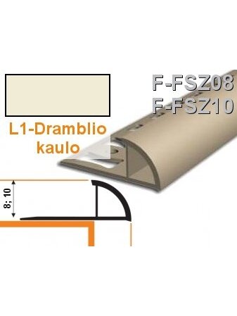Profilis užbaigimo PVC Aspro, išorinis | 10 mm x 2.5 m, dramblio kaulas