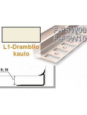 Profilis užbaigimo PVC Aspro, vidinis | 8 mm x 2.5 m, dramblio kaulas