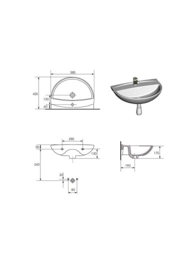 Praustuvė CERSANIT MITO RED TK001-006, 585×425 mm
