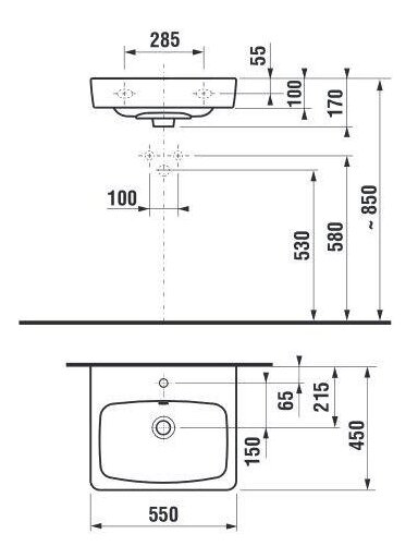 Praustuvė JIKA LYRA PLUS H810381, 550×450 mm